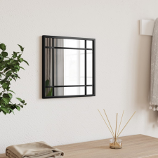 vidaXL fekete négyzet alakú vas fali tükör 30 x 30 cm bútor