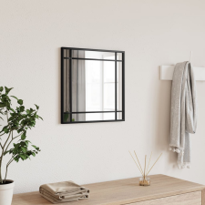 vidaXL fekete négyzet alakú vas fali tükör 40 x 40 cm bútor