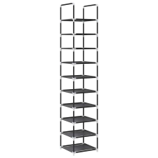 vidaXL fekete nem szőtt szövetből cipőállvány 10 szintes 33x33x174 cm (4100615) bútor