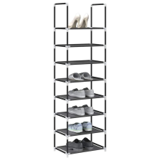 vidaXL fekete nem szőtt szövetből cipőállvány 8 szintes 44x28x145 cm bútor