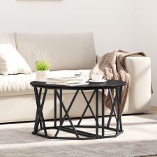 vidaXL Fekete Oak Kávézóasztal 80x80x42 cm Mérnöki Fa bútor