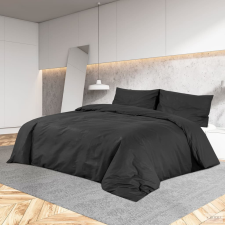 vidaXL Fekete pamut ágyneműhuzat-garnitúra 135 x 200 cm lakástextília