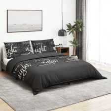 vidaXL fekete pamut ágyneműhuzat-garnitúra 200 x 200 cm lakástextília