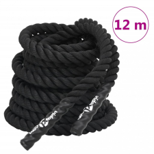 vidaXL fekete poliészter edzőkötél 12 m 9 kg fitness eszköz