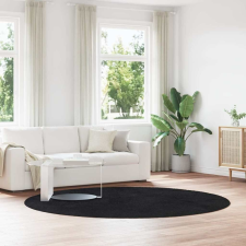 vidaXL fekete poliészter hosszú szálú bozontos szőnyeg 240x240 cm lakástextília