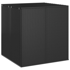 vidaXL fekete polietilén rattan kerti párnatartó láda 100x97,5x104 cm kerti tárolás