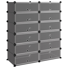 vidaXL fekete polipropilén cipőtartó 94,5x36,5x106 cm (340563) bútor
