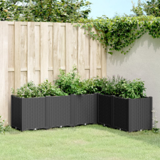 vidaXL Fekete polipropilén kerti ültetőláda 160 x 120 x 53 cm kerti tárolás