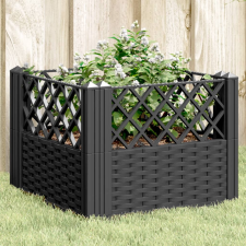 vidaXL fekete polipropilén kerti virágláda cövekekkel 43,5x43,5x43,5cm kerti tárolás