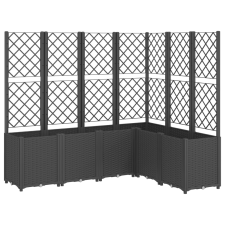 vidaXL fekete polipropilén rácsos kerti ültetőláda 160 x 120 x 140 cm (367878) kerti tárolás