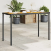vidaXL Fekete polyrattan akácfa lapos kerti asztal 115x54x74 cm