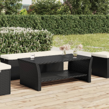 vidaXL fekete polyrattan dohányzóasztal 100 x 50 x 40 cm bútor