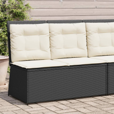 vidaXL fekete polyrattan dönthető kerti pad párnával kerti bútor