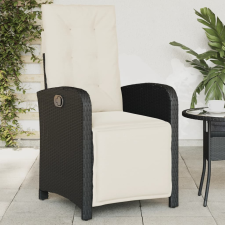 vidaXL fekete polyrattan dönthető kerti szék lábtartóval kerti bútor