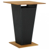 vidaXL Fekete polyrattan és tömör akácfa bárasztal 80 x 80 x 110 cm