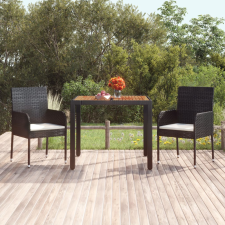 vidaXL fekete polyrattan falapos kerti asztal 90 x 90 x 75 cm kerti bútor