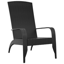 vidaXL Fekete polyrattan kerti adirondack szék kerti bútor