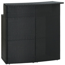 vidaXL fekete polyrattan kerti bárasztal 120 x 55 x 110 cm kerti bútor