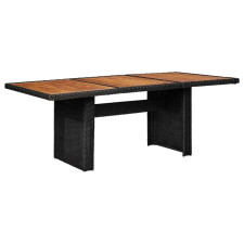  vidaXL fekete polyrattan kerti étkezőasztal 200 x 100 x 74 cm kerti bútor