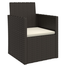 vidaXL fekete polyrattan kerti fotel párnával (362320) kerti bútor