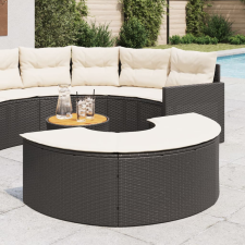 vidaXL fekete polyrattan kerti lábtartó párnával kerti bútor
