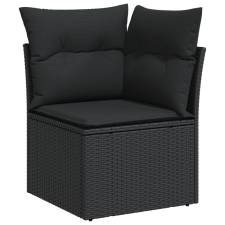 vidaXL fekete polyrattan kerti sarokkanapé párnával (365962) kerti bútor