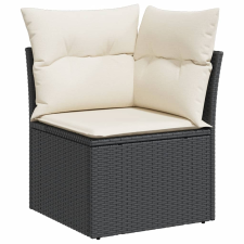 vidaXL fekete polyrattan kerti sarokkanapé párnával (366012) kerti bútor