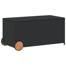 vidaXL fekete polyrattan kerti tárolóláda kerekekkel 190 L (365324) kerti bútor