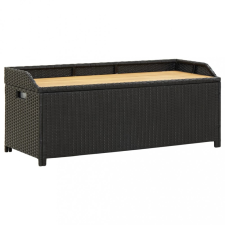 vidaXL Fekete polyrattan kerti tárolópad 120 cm kerti bútor