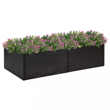 vidaXL fekete polyrattan kerti ültetőláda 157 x 80 x 40 cm kerti dekoráció