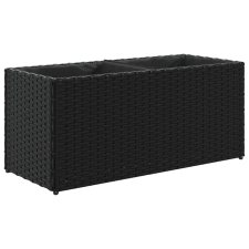 vidaXL fekete polyrattan kerti ültetőláda 2 cseréppel 72x30x32 cm (366422) kerti tárolás