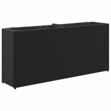 vidaXL fekete polyrattan kerti ültetőláda 2 cseréppel 90x20x40 cm (366407) kerti tárolás