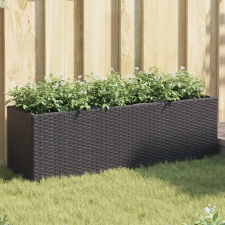 vidaXL Fekete polyrattan kerti ültetőláda 3 cseréppel 105x30x32 cm kerti tárolás