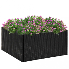 vidaXL fekete polyrattan kerti ültetőláda 80 x 80 x 40 cm kerti tárolás