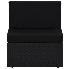 vidaXL fekete polyrattan középső kanapéelem (49498) kerti bútor
