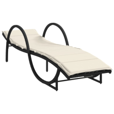 vidaXL fekete polyrattan napozóágy párnával 60 x 199 x 42 cm kerti bútor