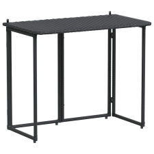 vidaXL fekete polyrattan összecsukható kerti asztal 90x51x75 cm (4108254) kerti bútor