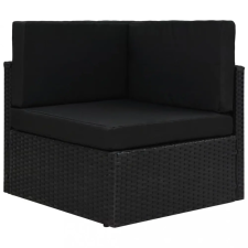 vidaXL Fekete polyrattan sarokkanapé-elem kerti bútor