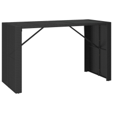 vidaXL fekete polyrattan üveglapos bárasztal 185 x 80 x 110 cm (362600) kerti bútor