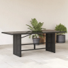vidaXL Fekete polyrattan üveglapos kerti asztal 190x80x74 cm