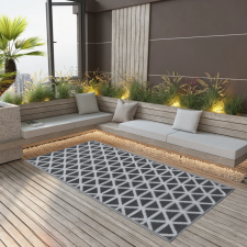 vidaXL Fekete PP kültéri szőnyeg 120 x 180 cm lakástextília