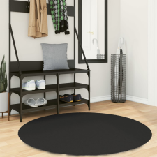 vidaXL fekete rövid szálú puha és mosható szőnyeg Ø 120 cm lakástextília