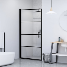 vidaXL fekete selyemmatt edzett üveg zuhanyajtó 81 x 195 cm kád, zuhanykabin