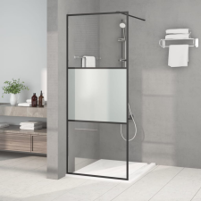 vidaXL fekete selyemmatt ESG üveg zuhanyfal 80 x 195 cm kád, zuhanykabin
