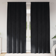vidaXL Fekete Sötétítő Függönyök Fekete Poliészter 140 x 225 cm lakástextília