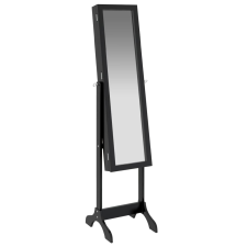 vidaXL fekete szabadon álló tükör 34 x 37 x 146 cm (351764) bútor