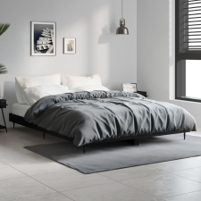 vidaXL fekete szerelt fa ágykeret 135 x 190 cm bútor