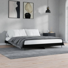 vidaXL fekete szerelt fa ágykeret 200 x 200 cm ágy és ágykellék