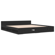vidaXL fekete szerelt fa ágykeret 200 x 200 cm (3280721) ágy és ágykellék