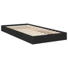 vidaXL fekete szerelt fa ágykeret 75 x 190 cm (842078) ágy és ágykellék